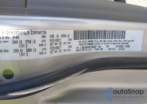 2004 Jeep Grand Cherokee Limited z USA, uszkodzony, nr VIN 1J8GW58N84C248567